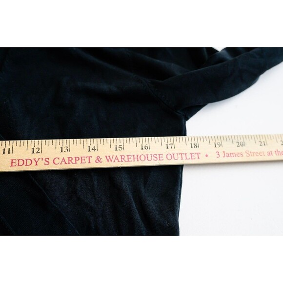 Layfayette 148 Black Silk Blend Black wrap cardigan sweater top long sleeve M - Picture 4 of 7